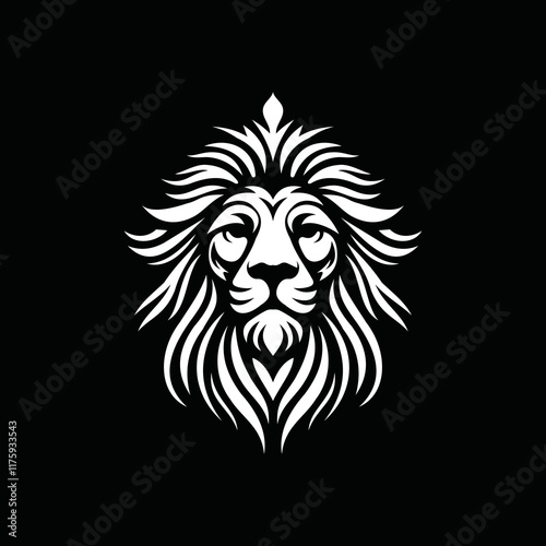 fearsome, authoritative, charismatic lion head logo