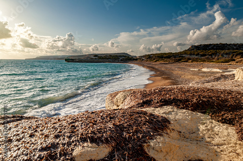 Paramali Turtle Beach in november sun; Cyprus photo