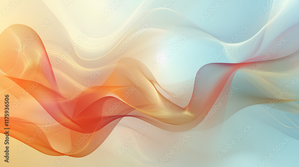 Fototapeta premium Swirling layered abstract design, flowing against a plain background