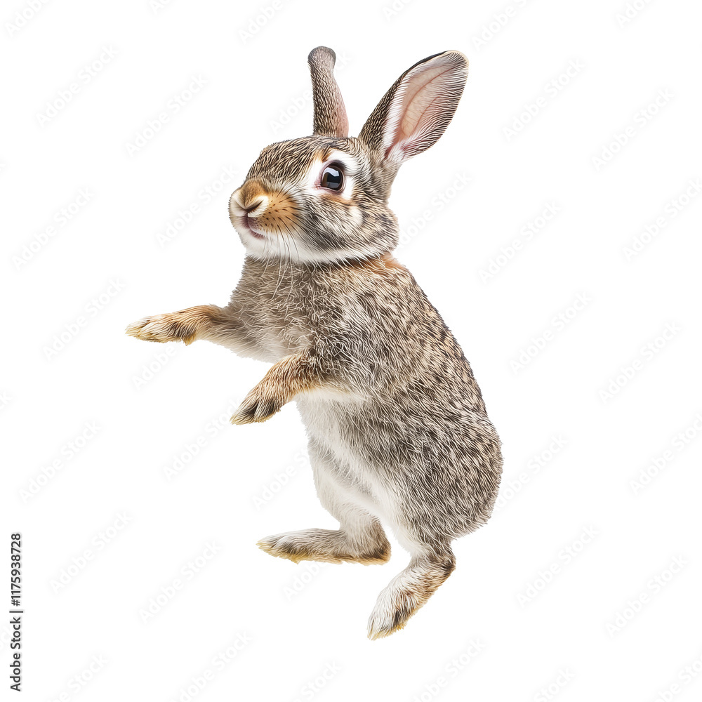 Fototapeta premium Playful rabbit on hind legs