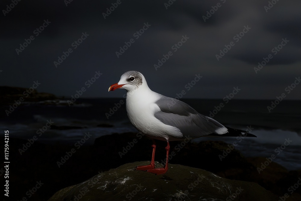 Obraz premium Swallow-Tailed Gull at Night