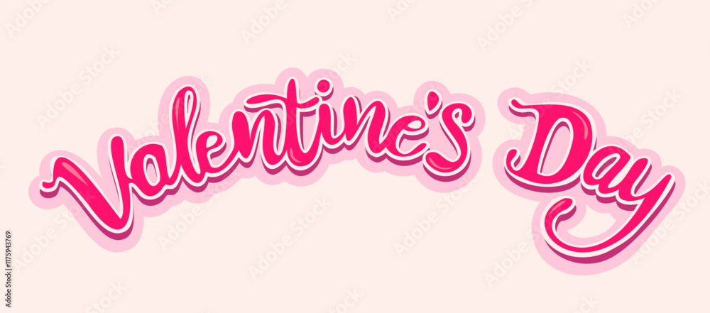 Vector emblem for Valentine's day. Logo for Valentine's day with hand drawing letters. Vector emblem for Valentine's day. Logo for Valentine's day with hand drawing letters.