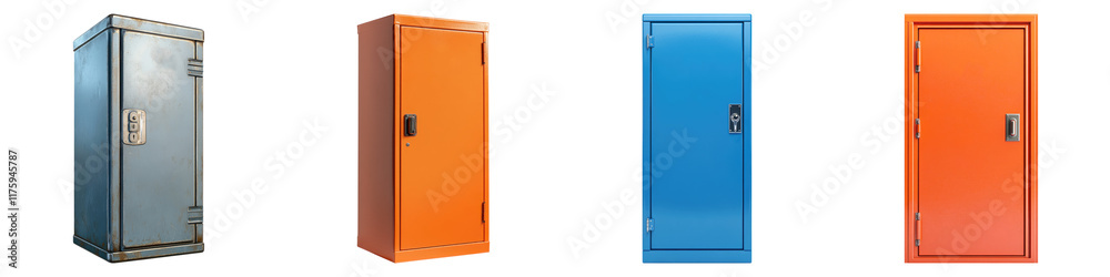 Safety locker isolated on transparent background, Set of Safety locker isolated on transparent background, Set of
