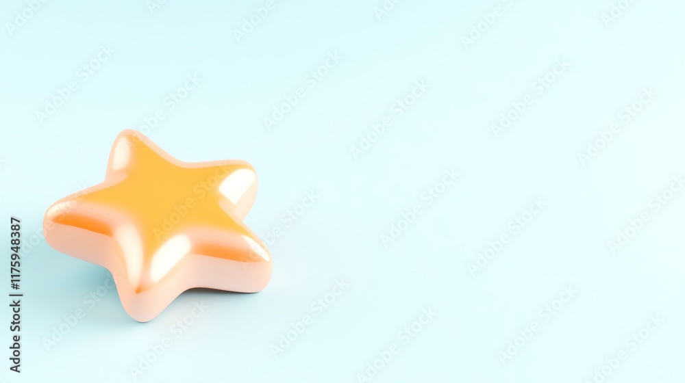 A vibrant orange star shape on a soft blue background, perfect for playful or creative design projects. A vibrant orange star shape on a soft blue background, perfect for playful or creative design projects.