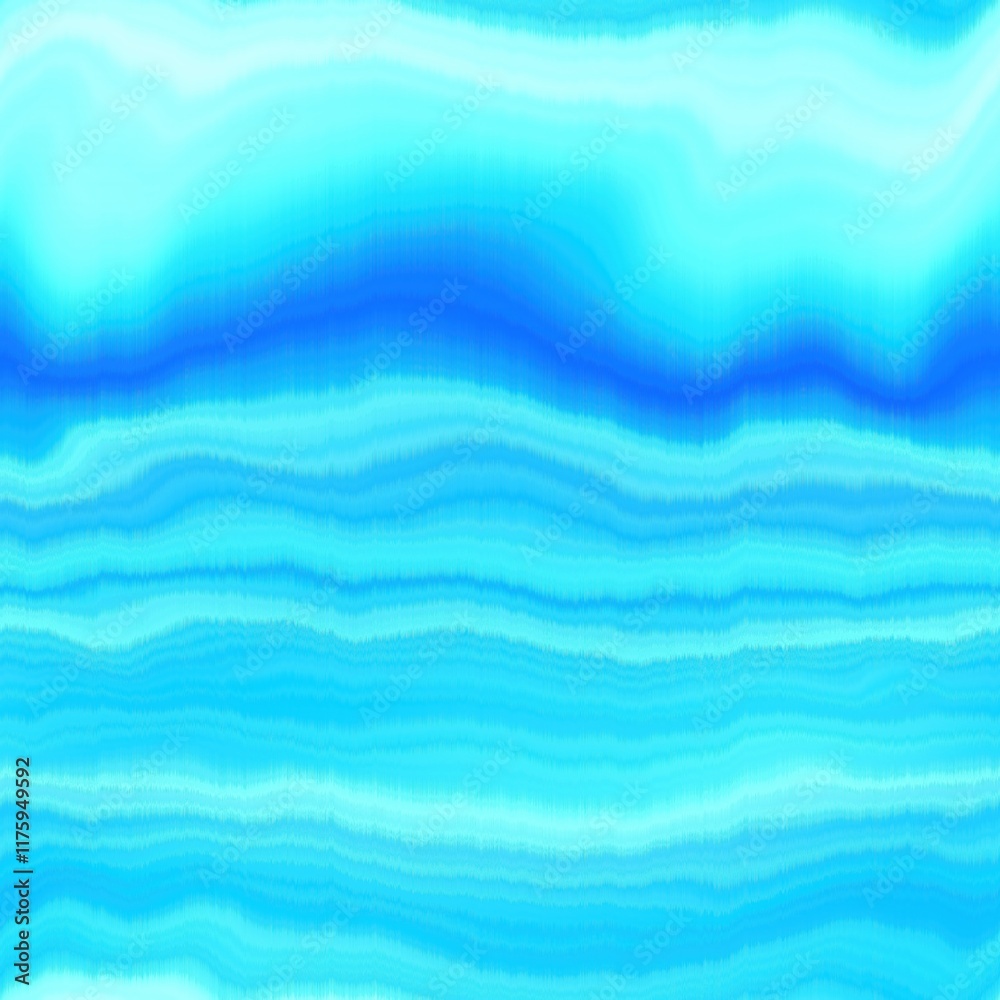 Obraz premium Modern summer striped blur wash seamless pattern background for trendy beach wear and coastal living designs. Repeatable alcohol ink bleed effect in blue white indigo colors