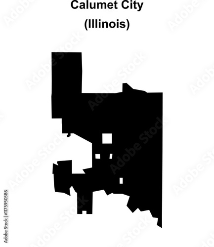 Calumet City (Illinois) blank outline map