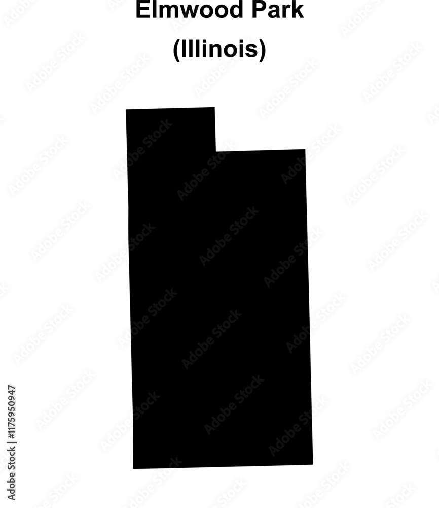 Elmwood Park (Illinois) blank outline map Elmwood Park (Illinois) blank outline map