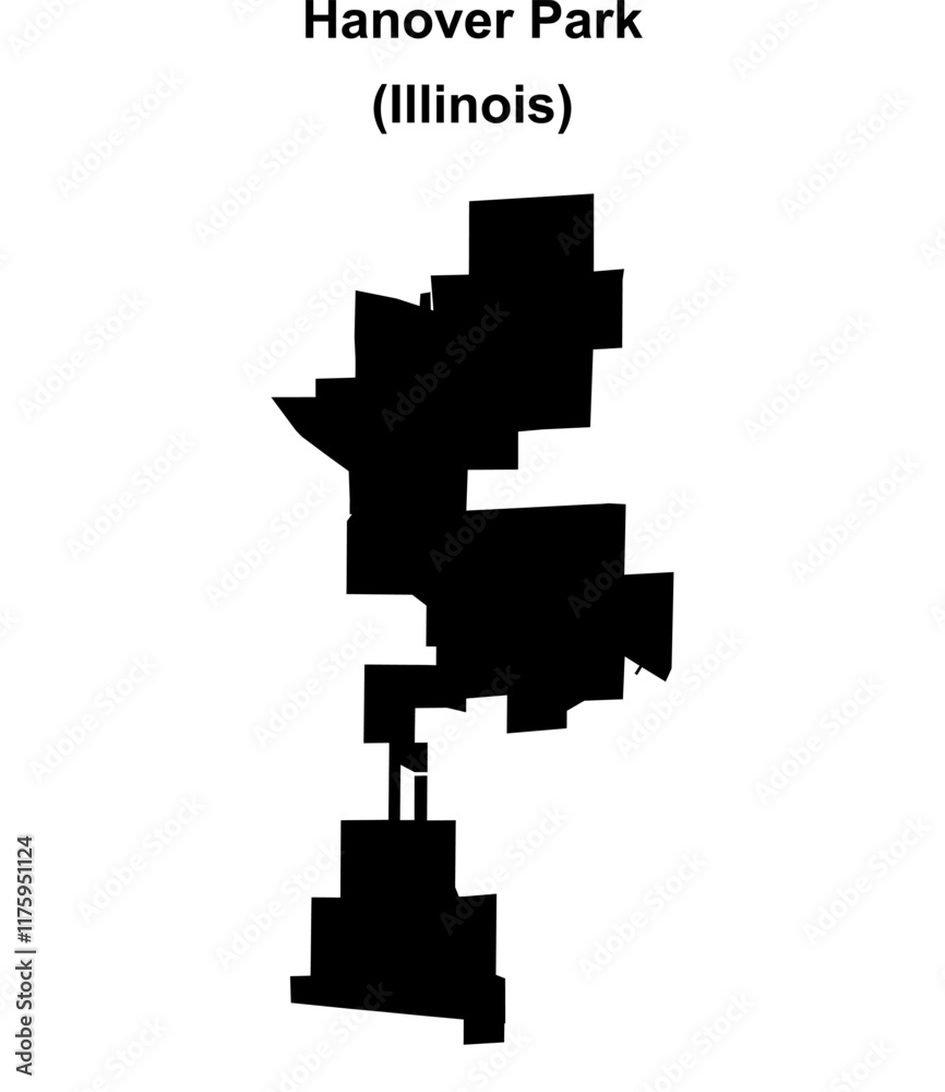 Hanover Park (Illinois) blank outline map Hanover Park (Illinois) blank outline map