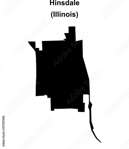 Hinsdale (Illinois) blank outline map