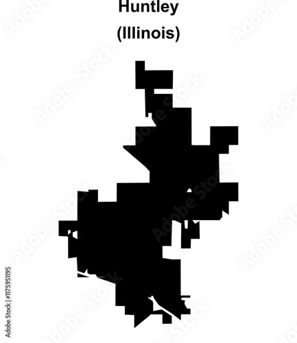 Wallpaper Mural Huntley (Illinois) blank outline map Torontodigital.ca