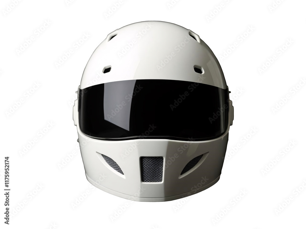 Fototapeta premium White blank helmet on isolate PNG background.