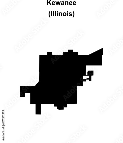 Kewanee (Illinois) blank outline map