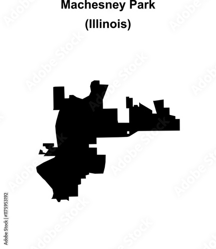 Machesney Park (Illinois) blank outline map