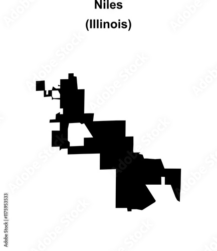 Niles (Illinois) blank outline map