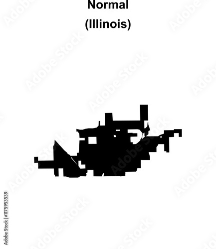 Normal (Illinois) blank outline map