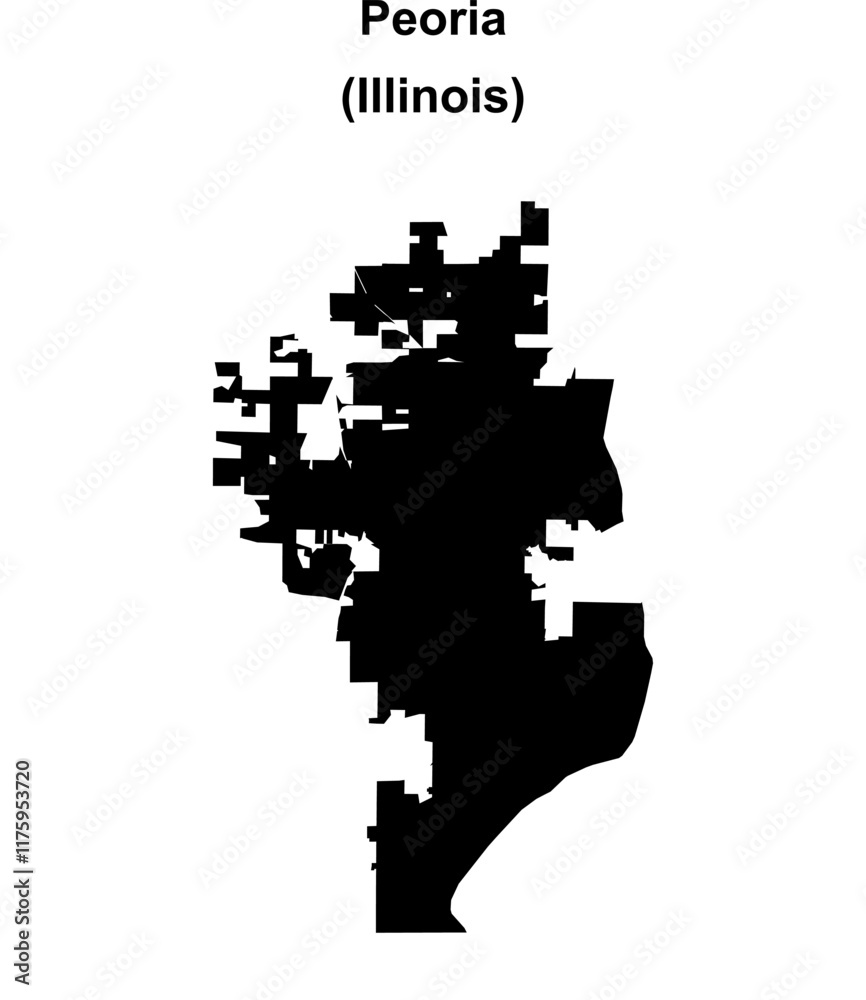 Fototapeta premium Peoria (Illinois) blank outline map