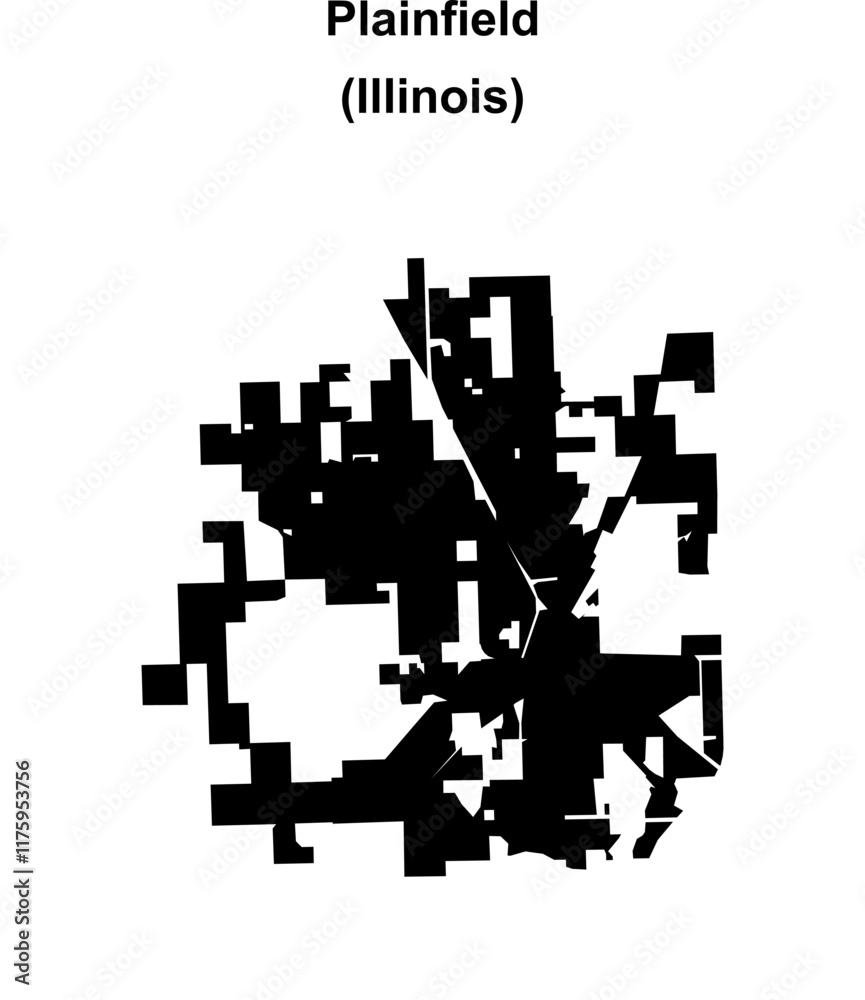 Fototapeta premium Plainfield (Illinois) blank outline map