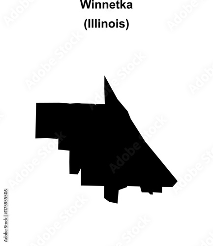 Winnetka (Illinois) blank outline map photo