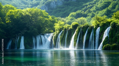 Discover serene beauty of secluded emerald forests with cascading waterfalls and untouched nature
