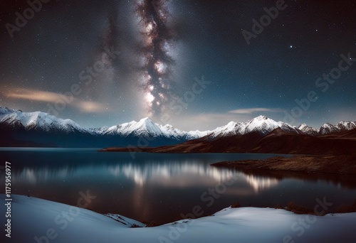 garlaxy pukaki hi mountain milky night snow way zealand beautiful lake starry new photo