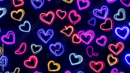 Neon hearts wallpaper