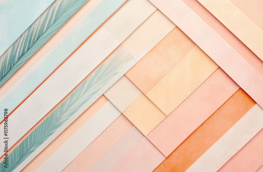 Obraz premium 異なる色合いの紙が美しく重ねられたアート作品