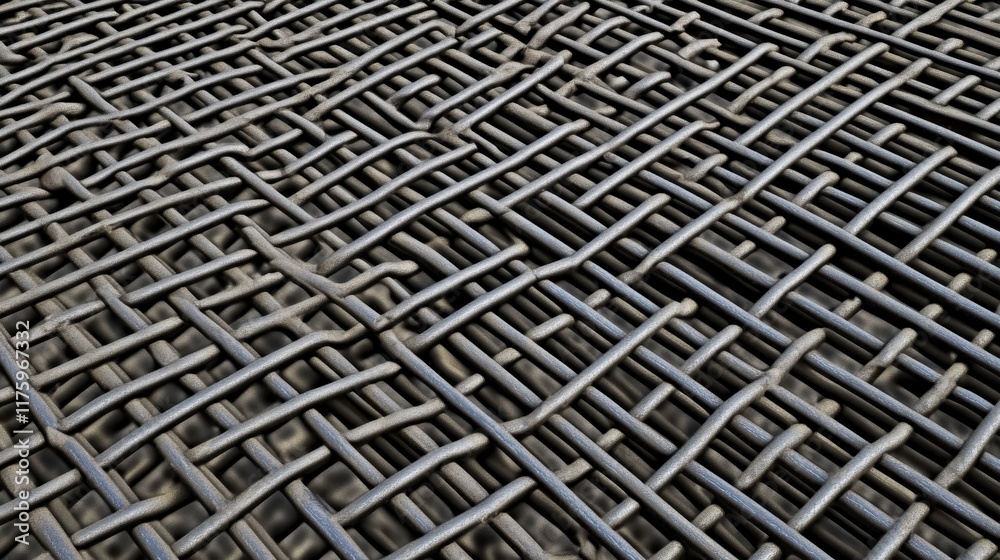 Intricate Metal Grid Design: A Detailed Look at Industrial Structure