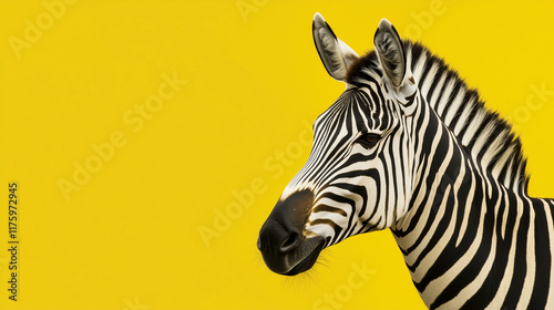 Portrait of a zebra isolated photo