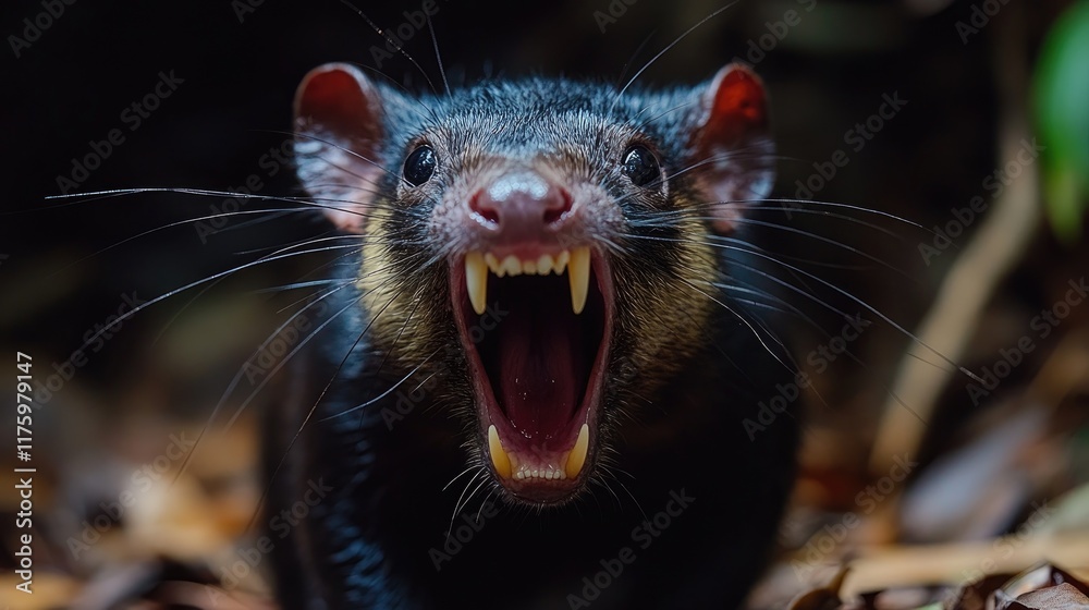 A Black And Yellow Mouse Showing Its Teeth A Black And Yellow Mouse Showing Its Teeth
