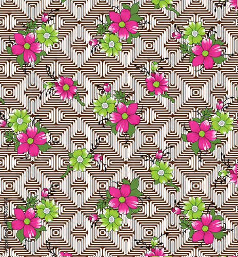 A Pattern surrealist floral dreams cape, blended with fractals and geometric orbs, offering a fantasy-themed wallpaper and celestial wrapping paper.