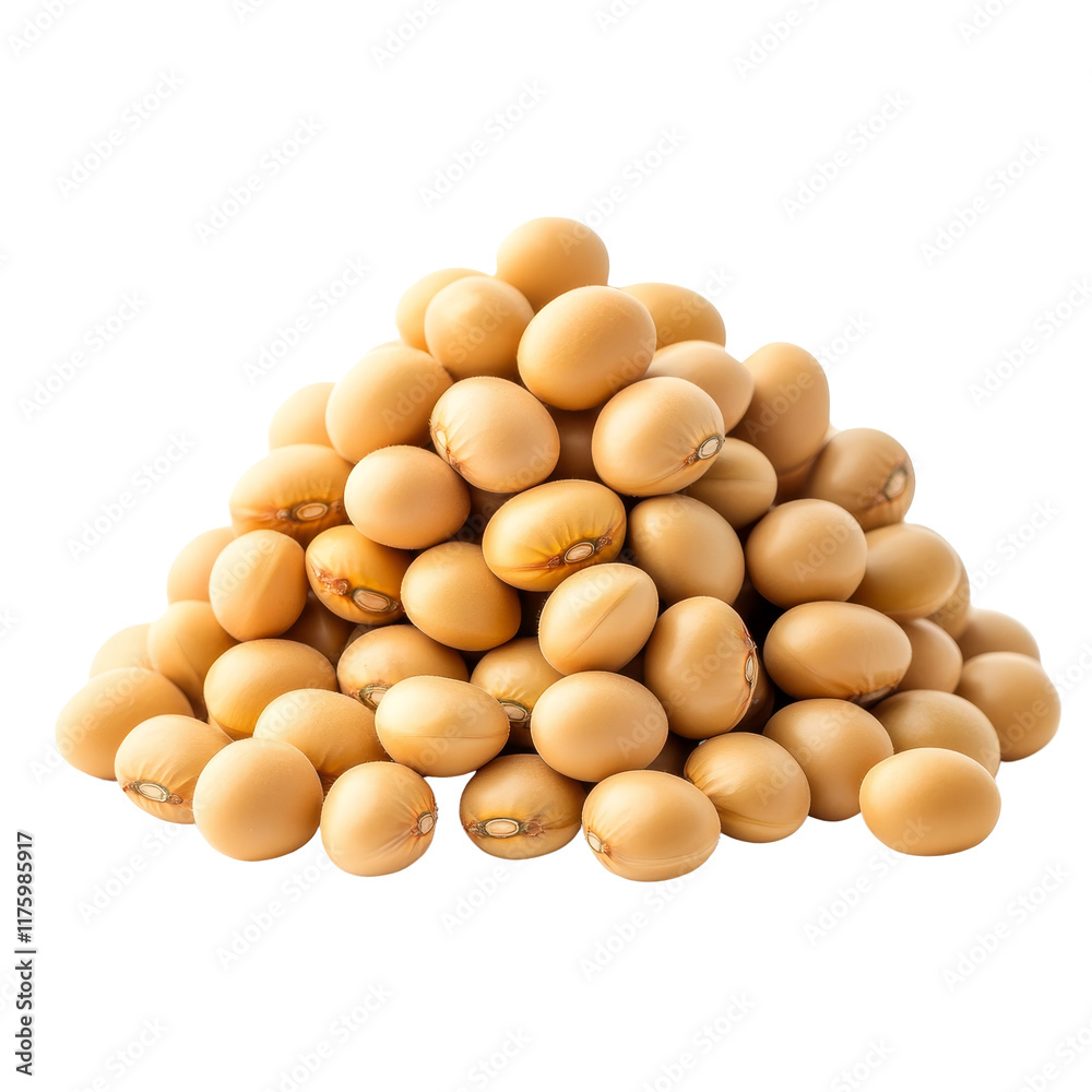 Stacked soybeans on a transparent background showcasing their unique shape and texture for culinary and agricultural use, Stacked soybeans isolated on transparent background Stacked soybeans on a transparent background showcasing their unique shape and texture for culinary and agricultural use, Stacked soybeans isolated on transparent background