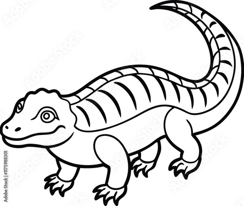 Agkistrodon contortrix  line arts with white background 