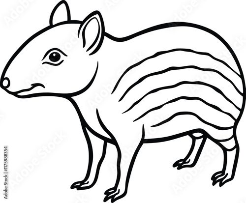 Agouti cute animal in colorful cartoon style isolated on white background. Vector graphics.