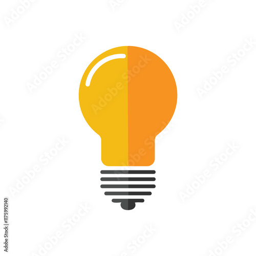  Vector icon of  a light bulb, representing ideas, solutions, and innovation in business.