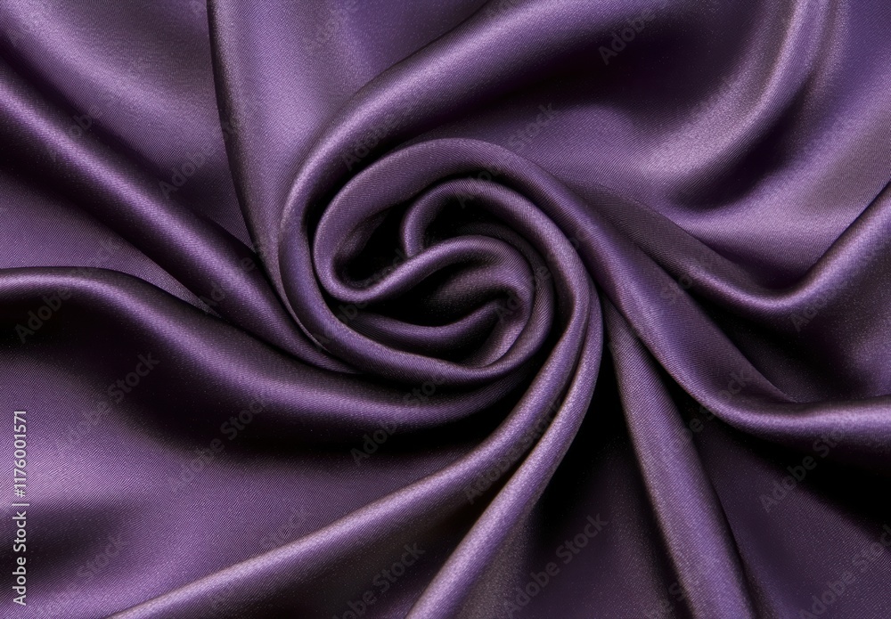 Fototapeta premium 深い紫色のサテン生地が優雅にひねられた様子