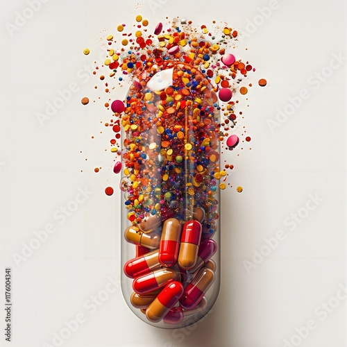 Macro Shot of Transparent Pharmaceutical Capsule in Motion