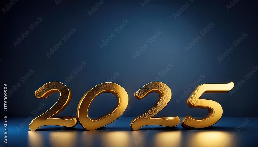Golden 2025 Numerals on a Dark Background for New Year Celebrations Golden 2025 Numerals on a Dark Background for New Year Celebrations
