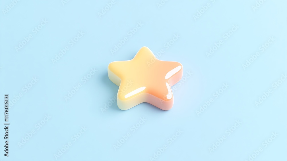 A colorful star-shaped object rests on a soft blue background, evoking a playful and whimsical aesthetic. A colorful star-shaped object rests on a soft blue background, evoking a playful and whimsical aesthetic.