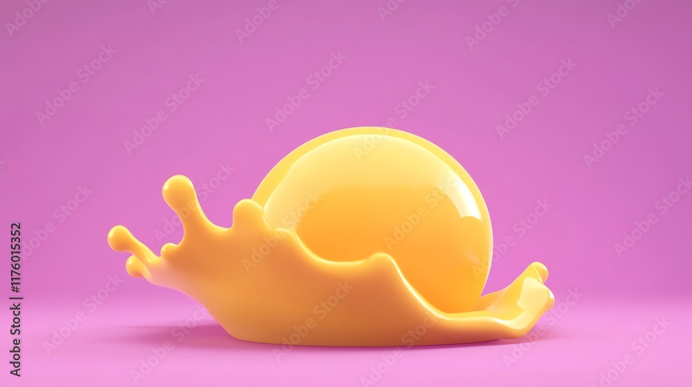 A vibrant, yellow egg yolk sits atop a splash against a pink background, creating a playful and artistic visual. A vibrant, yellow egg yolk sits atop a splash against a pink background, creating a playful and artistic visual.