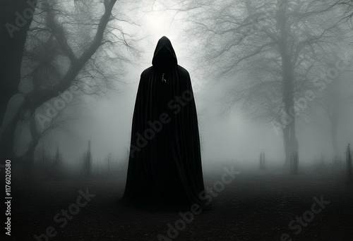 death despond.png black black Depression Grim fog. image clothes reaper hood.