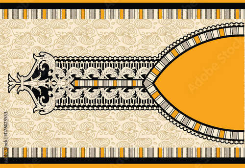 A seamless textile design inspired by traditional Indian block prints, featuring floral and geometric patterns for handcrafted wallpapers and ornate gift wraps.