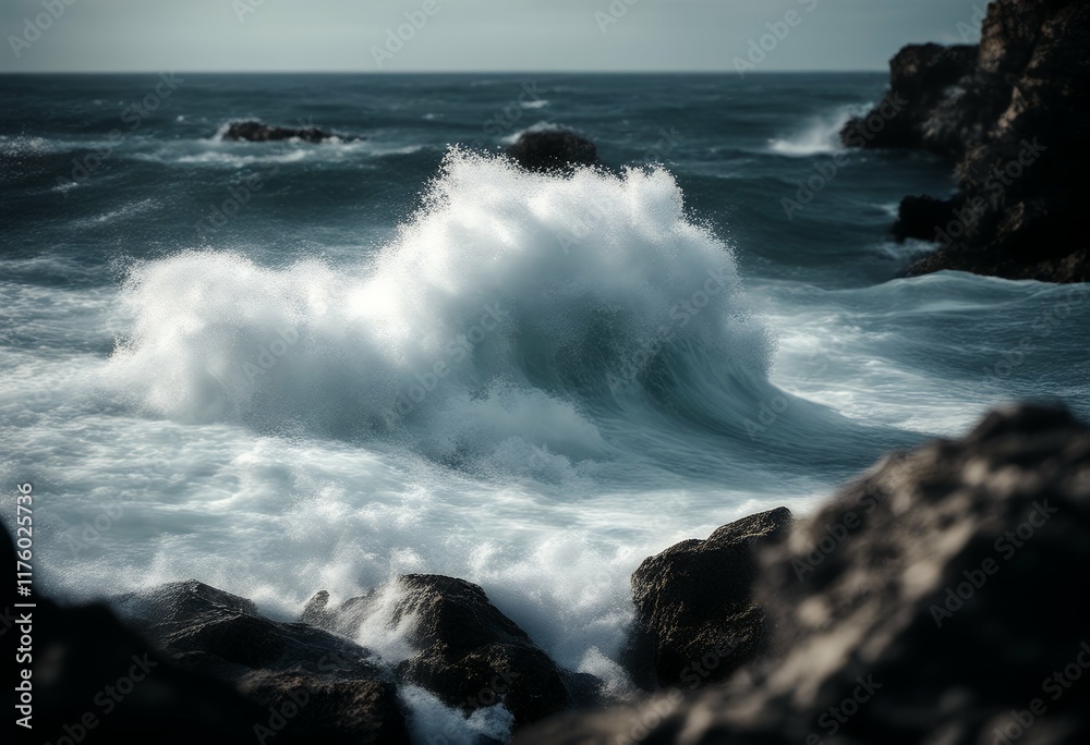 Waves Crashing Ocean Rocks Waves Crashing Ocean Rocks