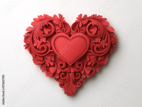 red heart on a white background