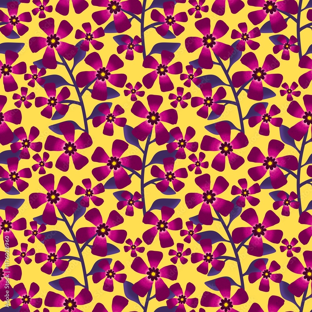 Fototapeta premium Abstract floral seamless flowers pattern for wrapping paper and fabrics and kids