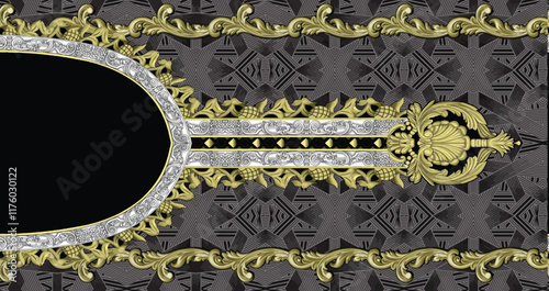 A seamless textile design inspired by traditional Indian block prints, featuring floral and geometric patterns for handcrafted wallpapers and ornate gift wraps.