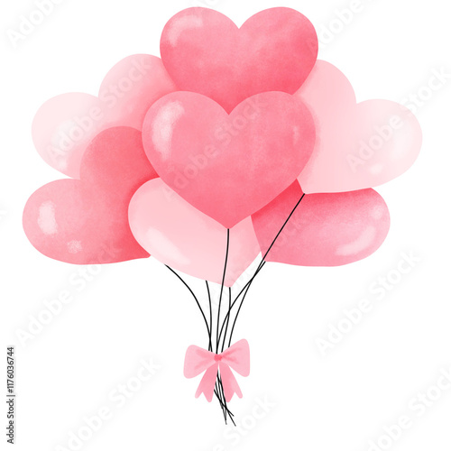 pink heart balloons
