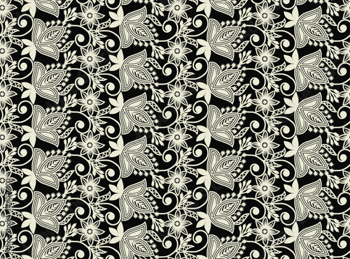 A modern take on floral prints with geometric divisions, offering a fresh, artistic approach to wallpaper and gift wrap designs.