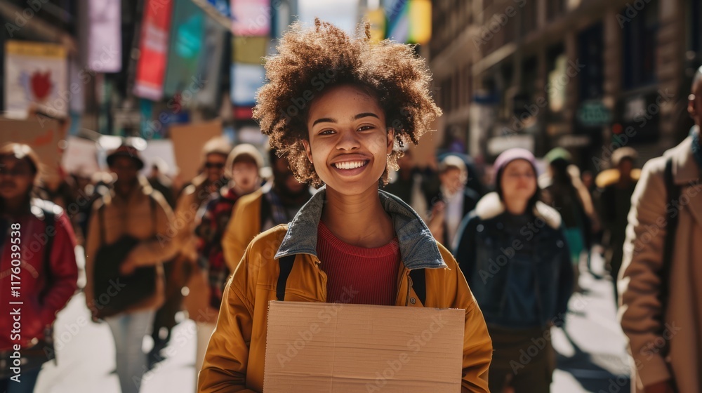 Fototapeta premium Empowered Woman with Protest Sign