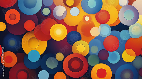 Circle geometric beautiful abstract background multicolored pattern. photo