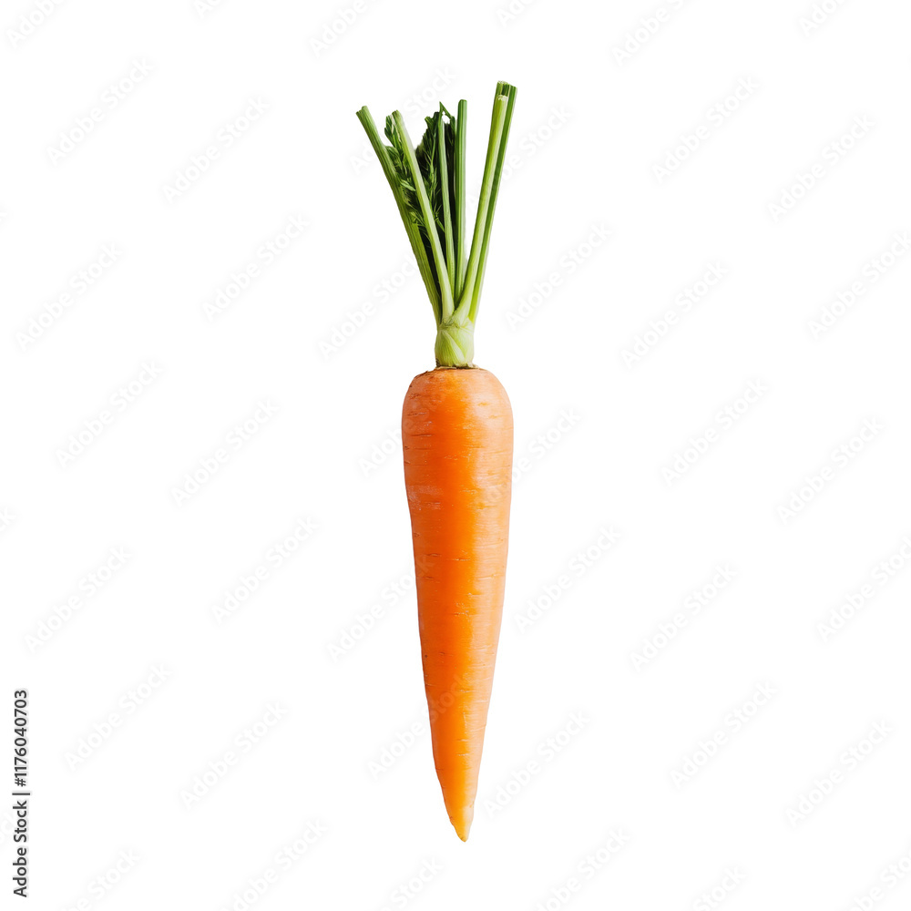 Fresh carrot with vibrant green tops against a clean, transparent background showcasing natural beauty and simplicity, Carrot slice top view isolated on transparent background Fresh carrot with vibrant green tops against a clean, transparent background showcasing natural beauty and simplicity, Carrot slice top view isolated on transparent background